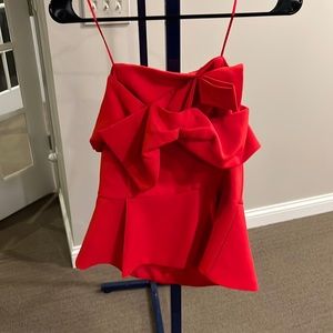 NWOT Anthropologie Strapless Red Top